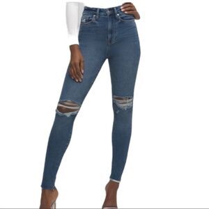 GOOD AMERICAN | Good Waist Distressed Stretchy Skinny Jeans Women’s Size 2 (26)